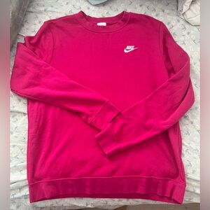 Nike pink embroidered sweatshirt